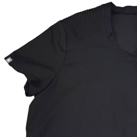 FIGS Limbe Moto Scrub Top Technical Size Small Black - Picture 4 of 8